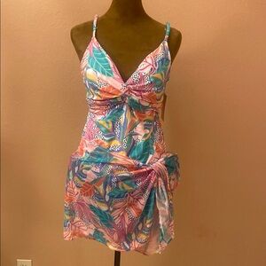 DORINA 3 pice swimsuit Colorful Tropical Print Dress